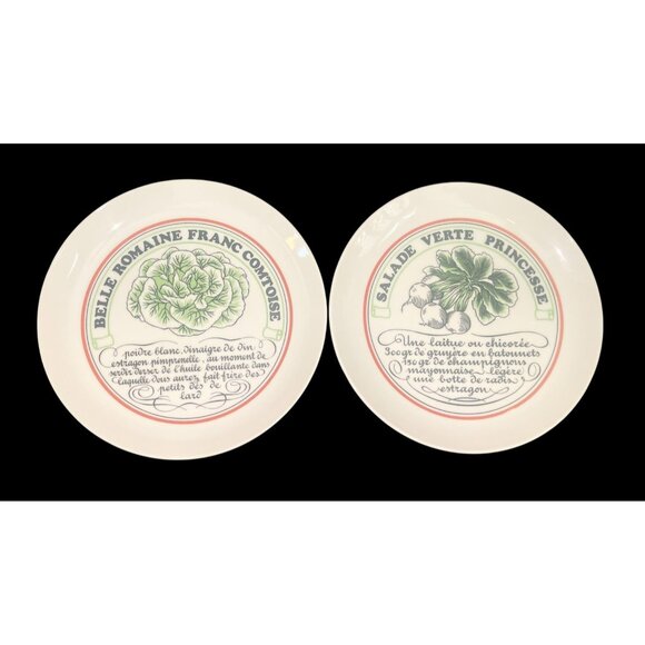 Vintage Toscani Vinaigrette Salad Plates Set of 6 Vintage 7.5" Japan with Box - Picture 6 of 7